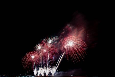 Fireworks light up the sky with dazzling displayの写真素材