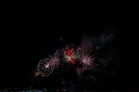 Fireworks light up the sky with dazzling displayの写真素材