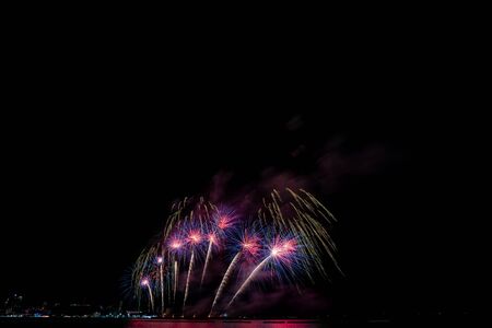 Fireworks light up the sky with dazzling displayの写真素材
