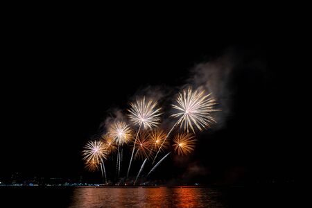 Fireworks light up the sky with dazzling displayの写真素材
