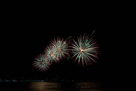 Fireworks light up the sky with dazzling displayの写真素材