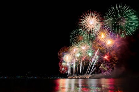 Fireworks light up the sky with dazzling displayの写真素材