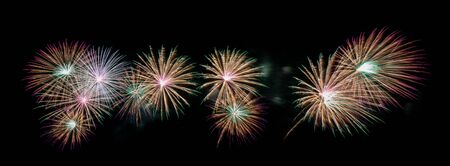 Fireworks light up the sky with dazzling displayの写真素材
