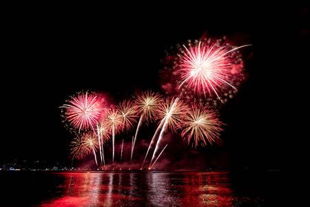 Fireworks light up the sky with dazzling displayの写真素材