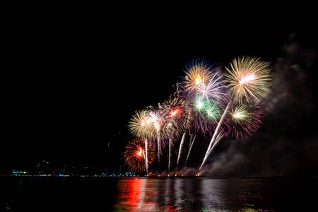 Fireworks light up the sky with dazzling displayの写真素材