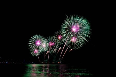 Fireworks light up the sky with dazzling displayの写真素材