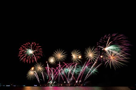 Fireworks light up the sky with dazzling displayの写真素材