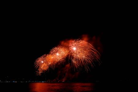 Fireworks light up the sky with dazzling displayの写真素材
