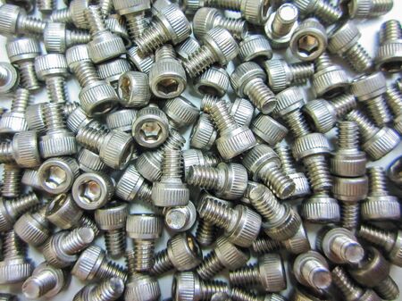 Close up group of bolt and nut