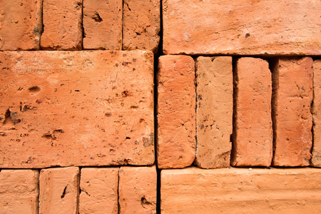 Orange brick wall backgroundの写真素材