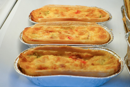 apple pie in the tray selective focus subject.の写真素材