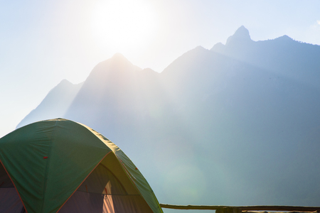 Homestay camping and tent at Doi Luang Chiang Dao in Chiang Mai Province, Thailandの写真素材