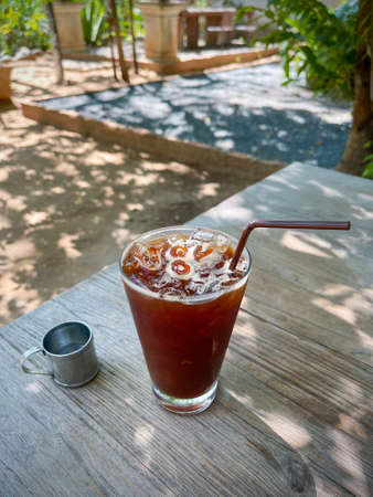 Close up of sun flower against a blue sky on vintage warm tone.の写真素材
