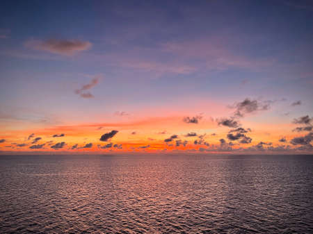 Beautiful sunrise and clouds over the tropical sea, Seascape in early morning, Nature landscape.の写真素材