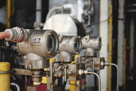 Pressure transmitter, and temperature transmitter for measurement and monitor data of oil and gas process.の写真素材