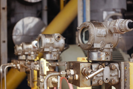 Pressure transmitter, and temperature transmitter for measurement and monitor data of oil and gas process.の写真素材