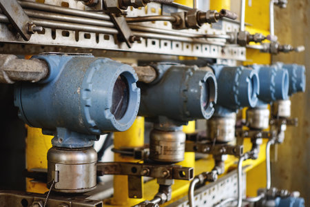 Pressure transmitter, and temperature transmitter for measurement and monitor data of oil and gas process.の写真素材