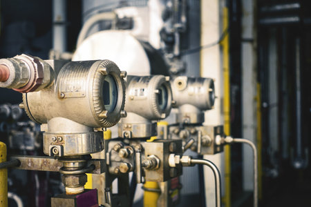Pressure transmitter, and temperature transmitter for measurement and monitor data of oil and gas process.の写真素材