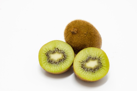kiwi fruit isolated on white backgroundの写真素材