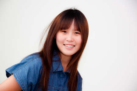 young asian woman smilingの写真素材
