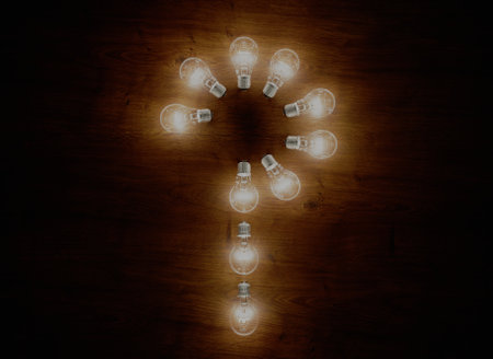 3d Render of Lamps of Questionの写真素材