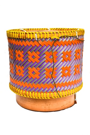 Sticky Rice Container on white backgroundの写真素材