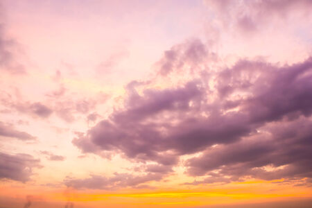 view of sky with clouds in the eveningの写真素材