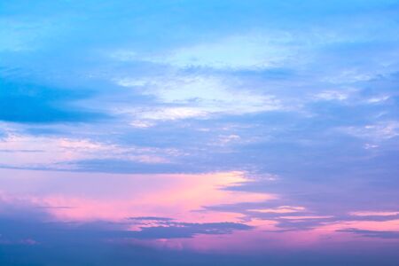 view of sky with clouds in the eveningの写真素材