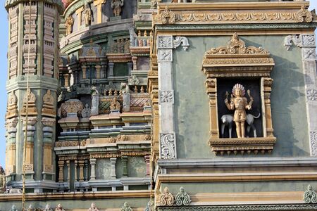 A background with a view of beautiful art on an ancient Indian temple.