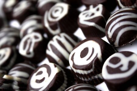 A background of delicious home-made chocolates.の写真素材