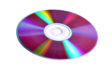 A blank DVD media kept on a white isolated backgroundの写真素材