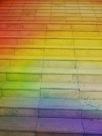 A metaphorical image of a rainbow staircase with steps leading to heaven.