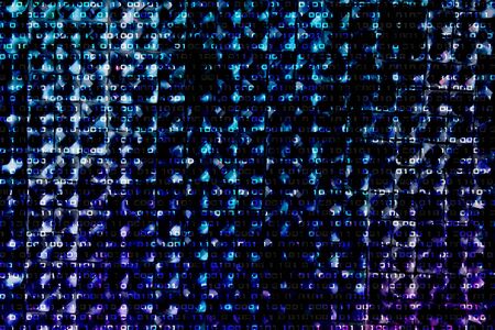 An abstract background with system lights with binary code on it.の写真素材