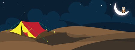 Tent in Desertのイラスト素材
