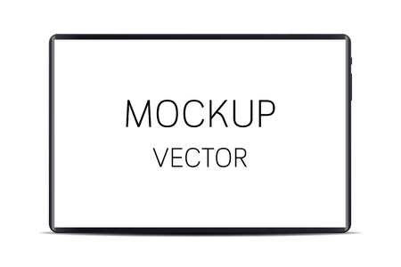 Black tablet with blank screen isolate on white background. Vector illustration.のイラスト素材