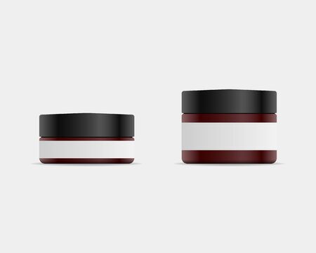 Blank cosmetic package container for creme. Packaging mockup template. Beauty product design. Mockup vector isolated. Template design. Realistic vector illustration.のイラスト素材