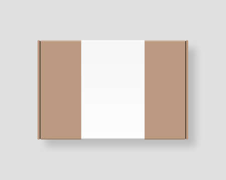 Realistic blank package cardboard box. Mockup vector isolated. Template design. Realistic vector illustration.のイラスト素材