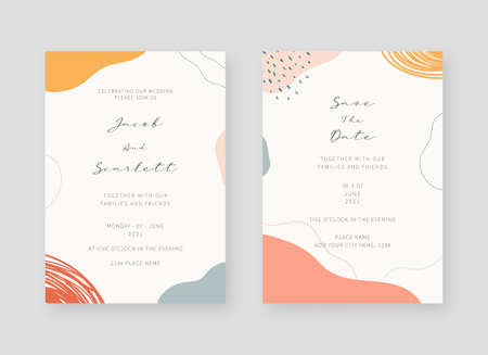 Invitation card template. Set of wedding invitation card template design. Vector decorative design...