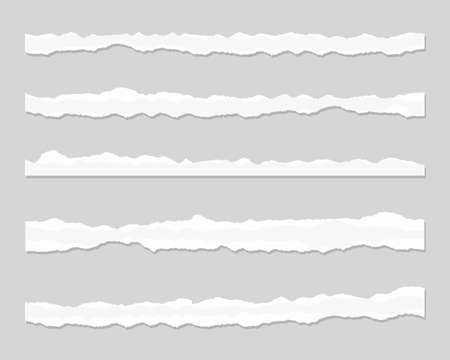 Torn paper set. Set of ripped paper. Vector illustration.のイラスト素材