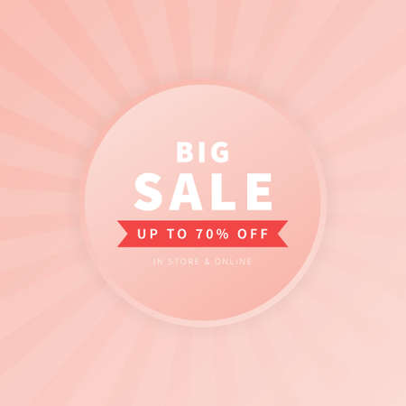 Big sale promotion banner. Trendy design template for advertisement, social media, business, fashion ads, etc. Vector illustration.のイラスト素材