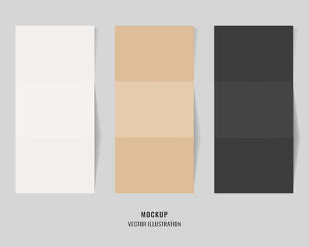 Blank trifold brochure set. Mockup vector isolated. Template design. Realistic vector illustration.のイラスト素材