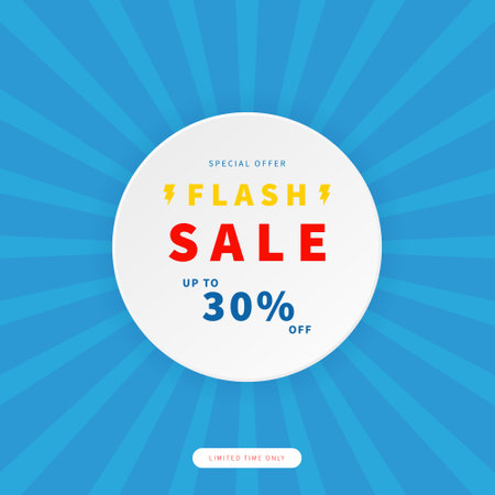 Flash sale promotion banner. Trendy design template for advertisement, social media, business, fashion ads, etc. Vector illustration.のイラスト素材
