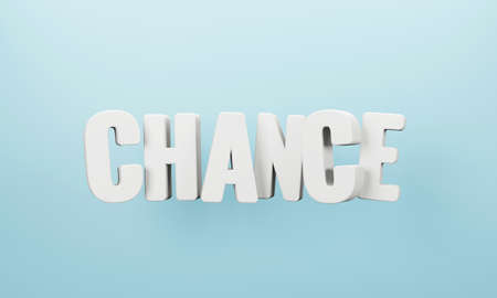 3D Chance word on blue background. 3d rendering.の写真素材