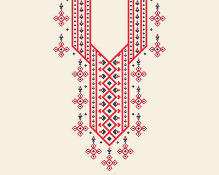 Geometric ethnic oriental pattern. Necklace embroidery design for textile, fashion woman,...