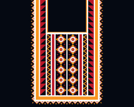 Geometric ethnic oriental pattern. Necklace embroidery design for textile, fashion woman, background, wallpaper, clothing and wrapping. Vector illustration.のイラスト素材