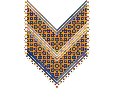 Geometric ethnic oriental pattern. Necklace embroidery design for textile, fashion woman, background, wallpaper, clothing and wrapping. Vector illustration.のイラスト素材