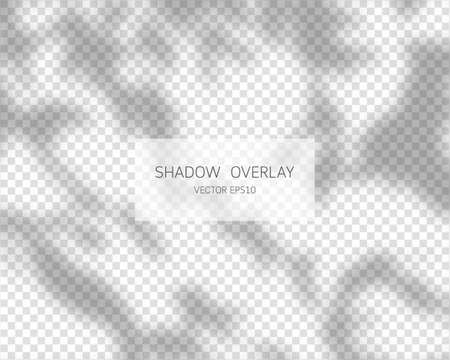 Shadow overlay effect. Natural shadows isolated on transparent background. Vector illustration.のイラスト素材
