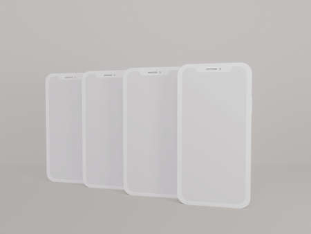 Smartphone with blank screen mockup. Realistic smartphone mockup template for presentation. 3D...