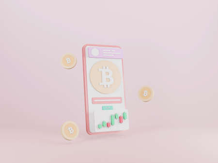 Cryptocurrency trading and growing concept. Bitcoin investment and stock market trading on...