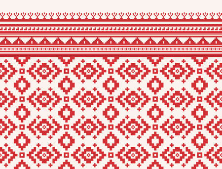 Geometric ethnic oriental pattern background. Design for texture, wrapping, clothing, batik, fabric, wallpaper and background. Pattern embroidery design.のイラスト素材